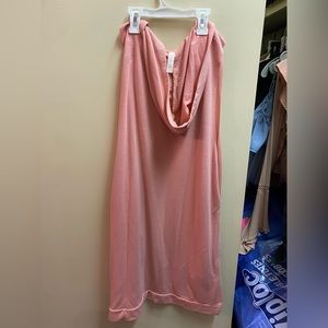 Pink hoodie dress with slits